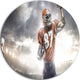 American Footballer On Stadium, Sports Photo Round Wall Art, 36"
