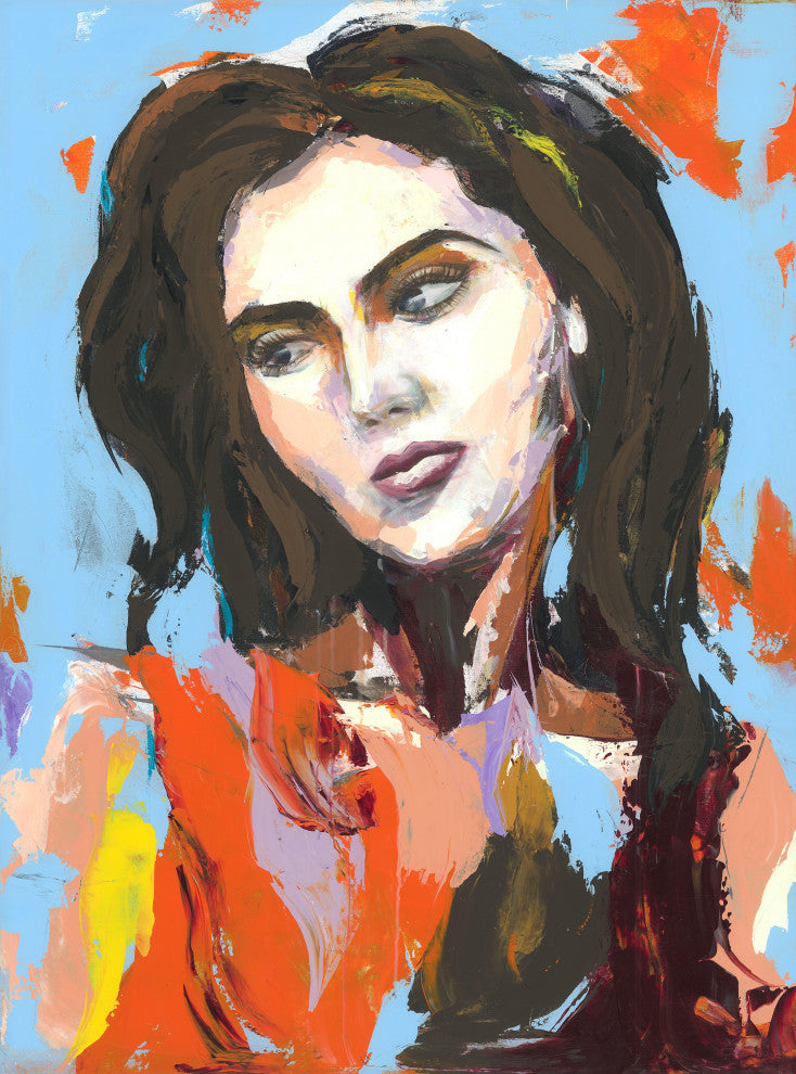 30x41 Far off Gaze, Unframed Artwork