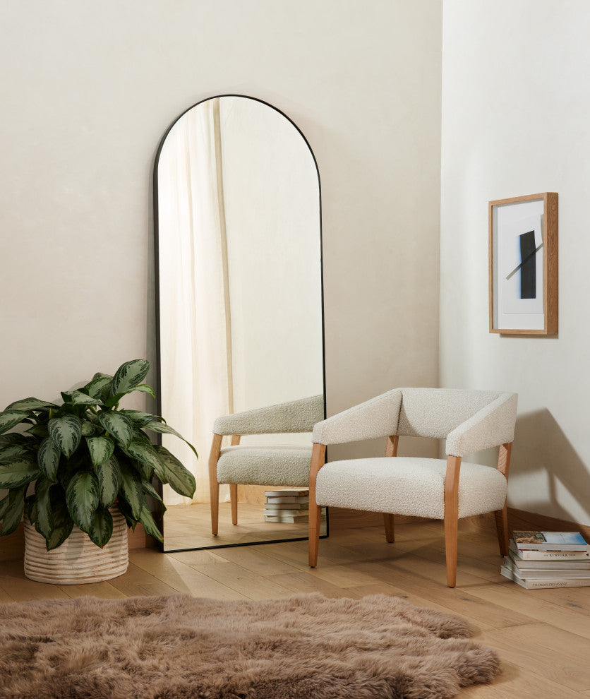 Georgina Floor Mirror-Iron Matte Black