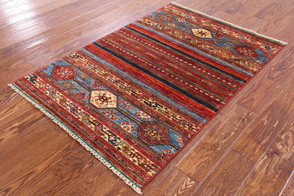 3' 3" X 4' 9" Khorjin Super Kazak Hand-Knotted Rug Q5413