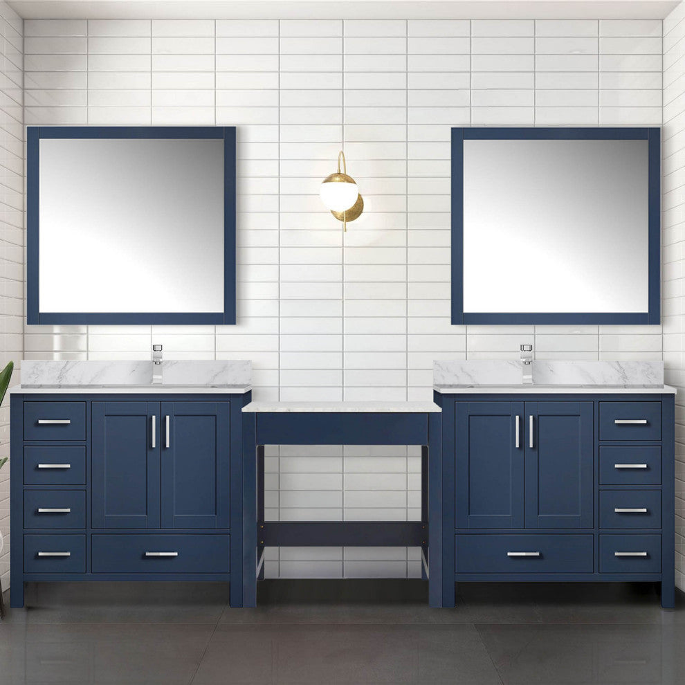 Lexora Coraline Double Bath Vanity Navy Blue 102 Vanity With Countertop