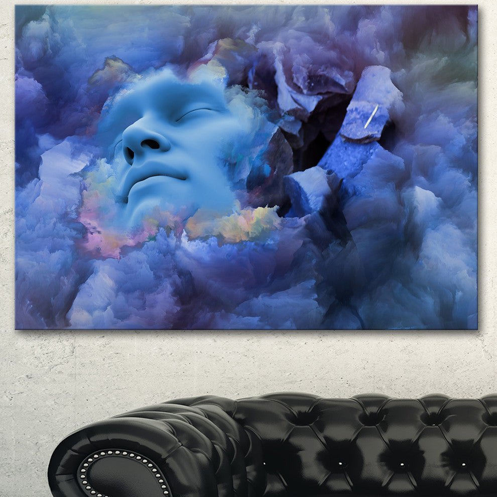 Game Of Dream Woman Sleeping, Abstract Canvas Wall Art Print, 40"x30"