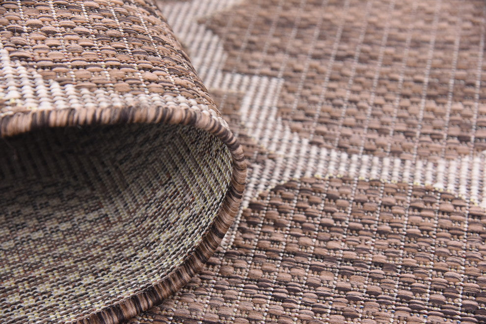 Unique Loom Brown Trellis Outdoor 5'' 0 x 8'' 0 Area Rug