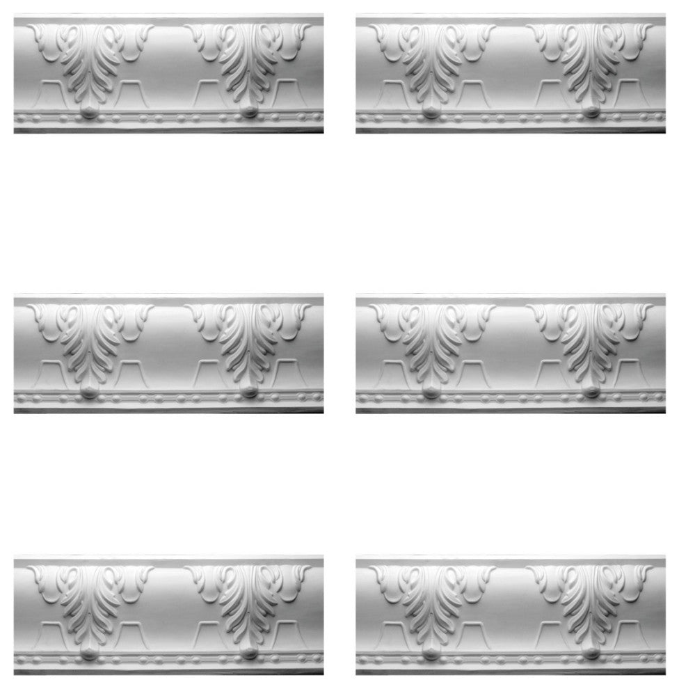 Cornice White Urethane Autumn Melody Design 6 Pieces Totaling 476.25" Length