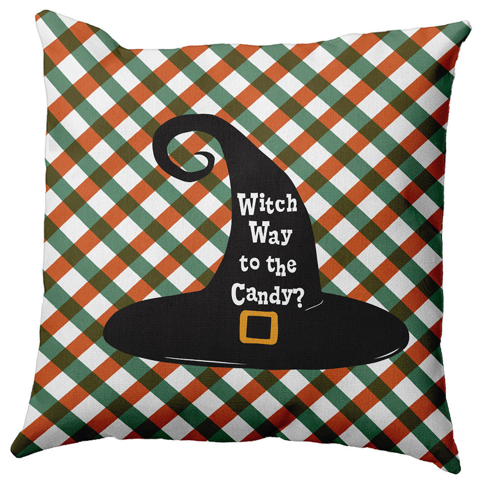 Witch Way to the Candy Accent Pillow, Nutmeg, 20"x20"
