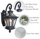 Black Outdoor Wall Sconce Light With Water Glass Shade
