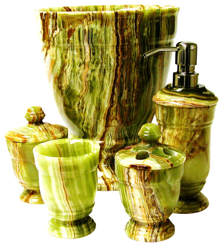 5 Piece Set, Classic Green Onyx