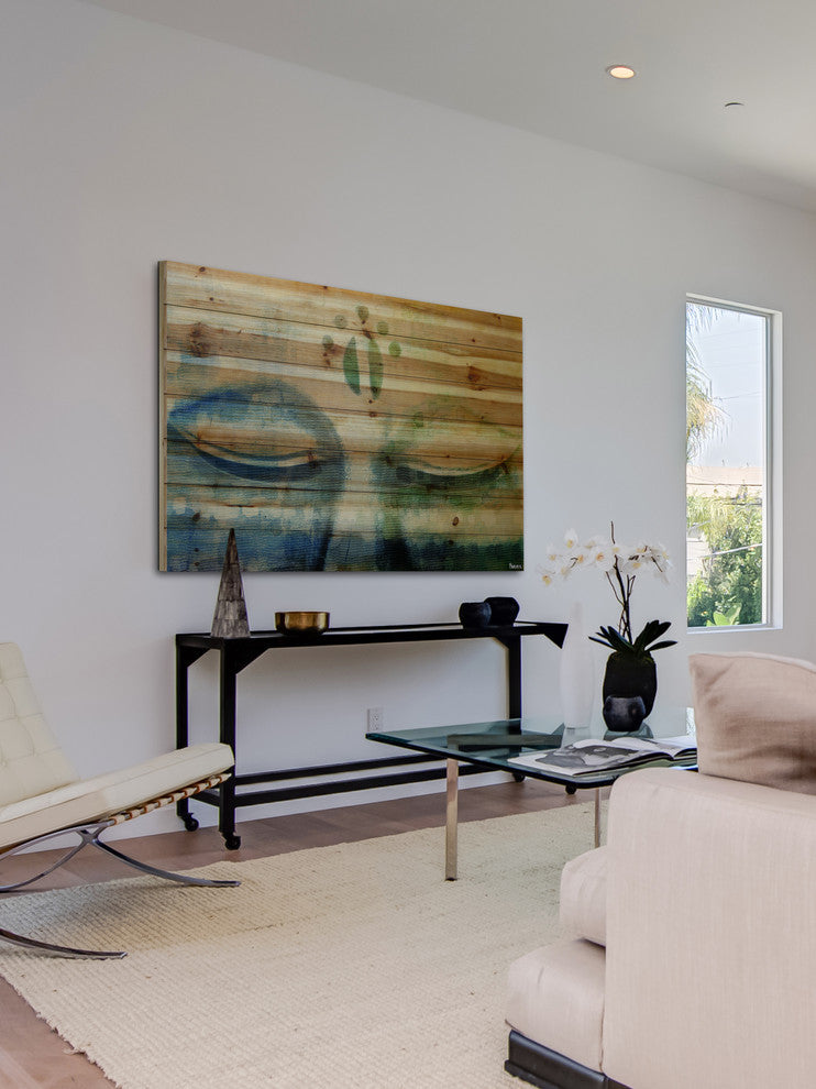 "Meditation" Print on Natural Pine Wood, 45"x30"