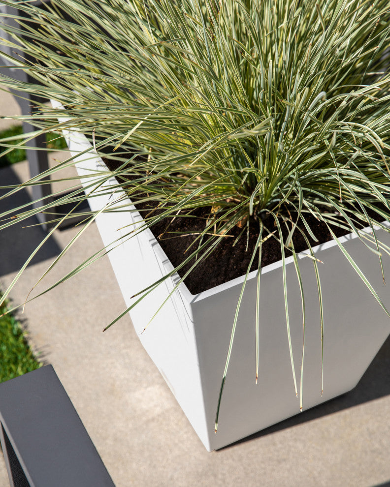 Nobleton Square Planter, White, 22 Inch, 1 Pack