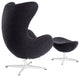 Modern Contemporary Living Room Lounge Chair and Ottoman Set Dark Gray