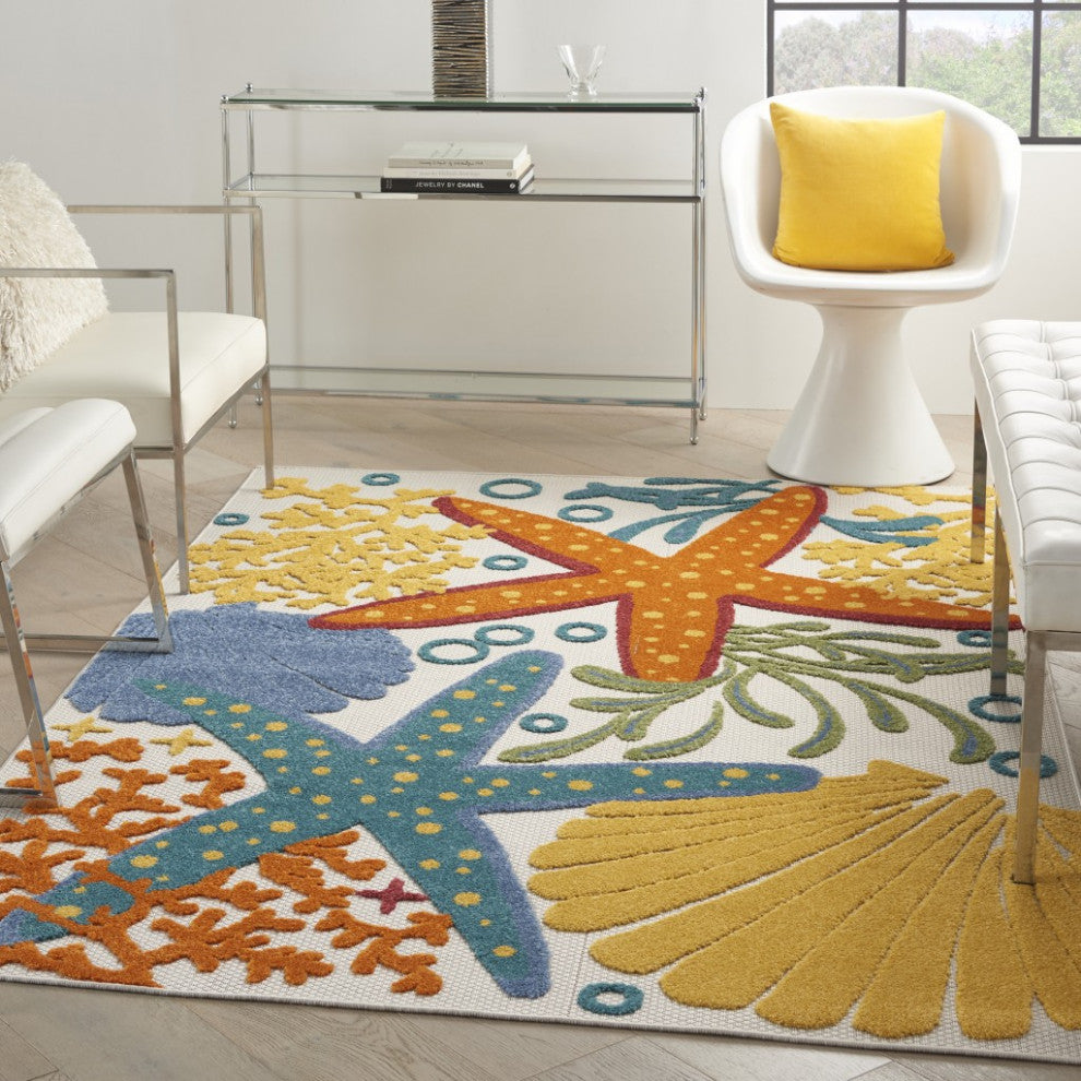 6 x 9' Multicolor Indoor Outdoor Area Rug