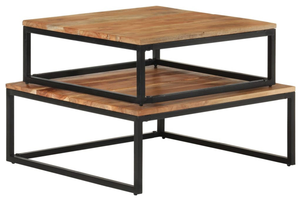 vidaXL Nesting Coffee Tables 2 pcs Solid Acacia Wood