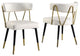 Antoine Glam Dining Chair With Gold Accents, Set of 2, Ivory Faux Leather