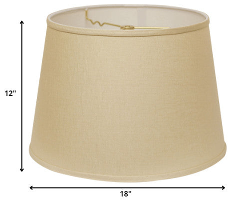 18" Parchment Biege Rounded Empire Slanted Linen Lampshade