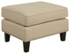 Emery Ottoman, Blue, Natural