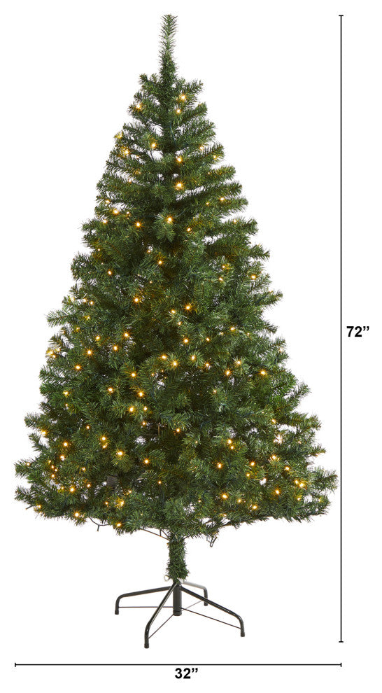 6' Northern Tip Pine Artificial Christmas Tree With 250 Clear LED Lights