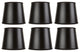 Chandelier Lampshades 7" With Nickel Bulb Clip, Black, Set of 6