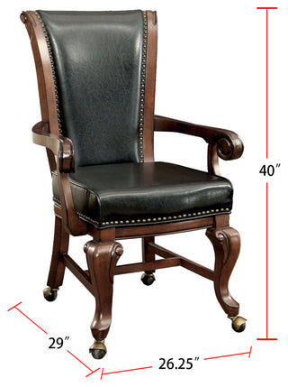 Leatherette Arm Chair, Black, Brown Cherry and Black
