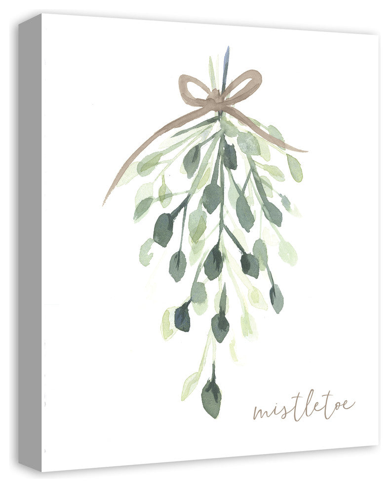 Watercolor Mistletoe Canvas Wall Art, 16"x20"