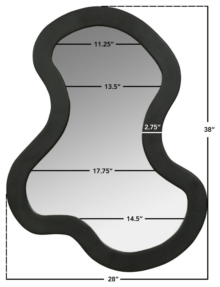 Oblique Mirror, Black, 28" X 38"