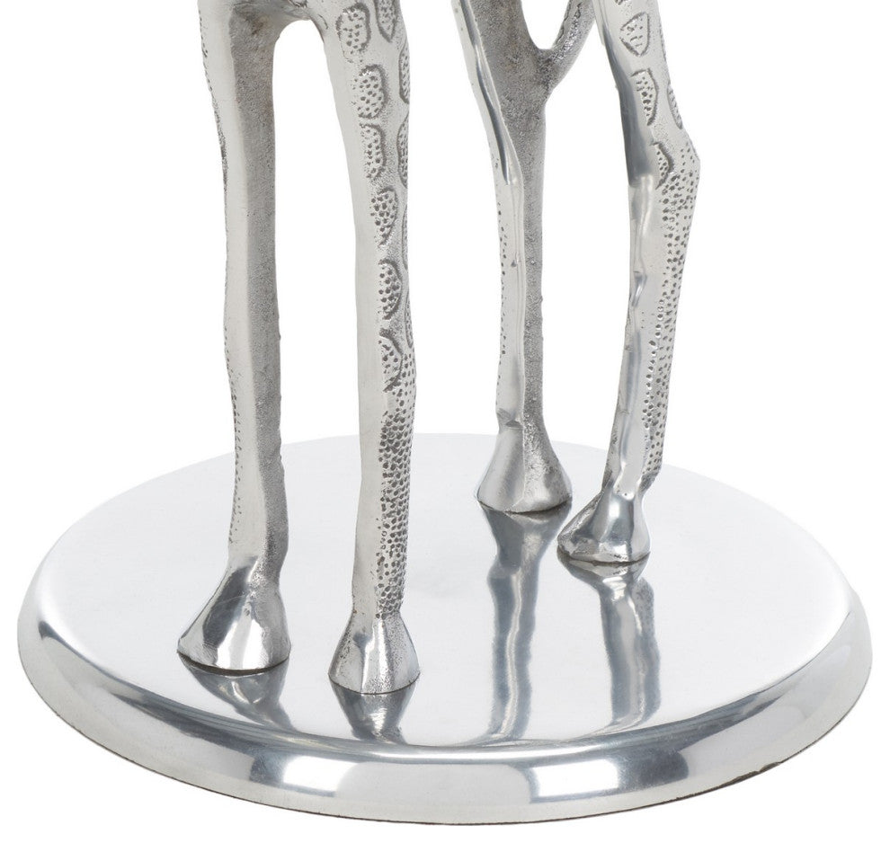 Safavieh GillaRound Giraffe Base Accent Table, Silver/Glass