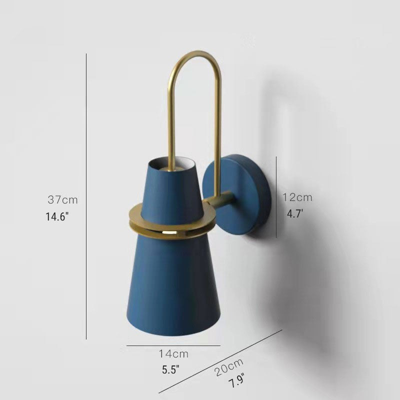 Kandersteg | Wall Lamp in the Shape of Truncated Cone, Blue