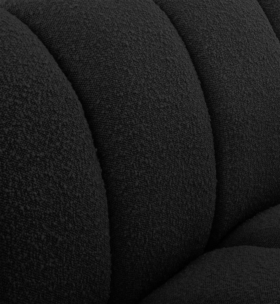 Elijah Boucle Fabric Upholstered Chair, Black