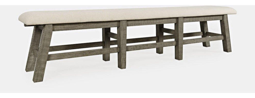 Telluride Rustic Farmhouse Solid Wood 85 Upholstered Dining Bench