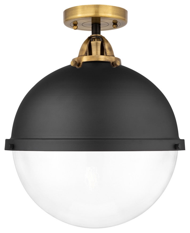 Innovations 288-1C-BAB-HFS-122-BK-LED 1 Light Semi-Flush Mount, Matte Black