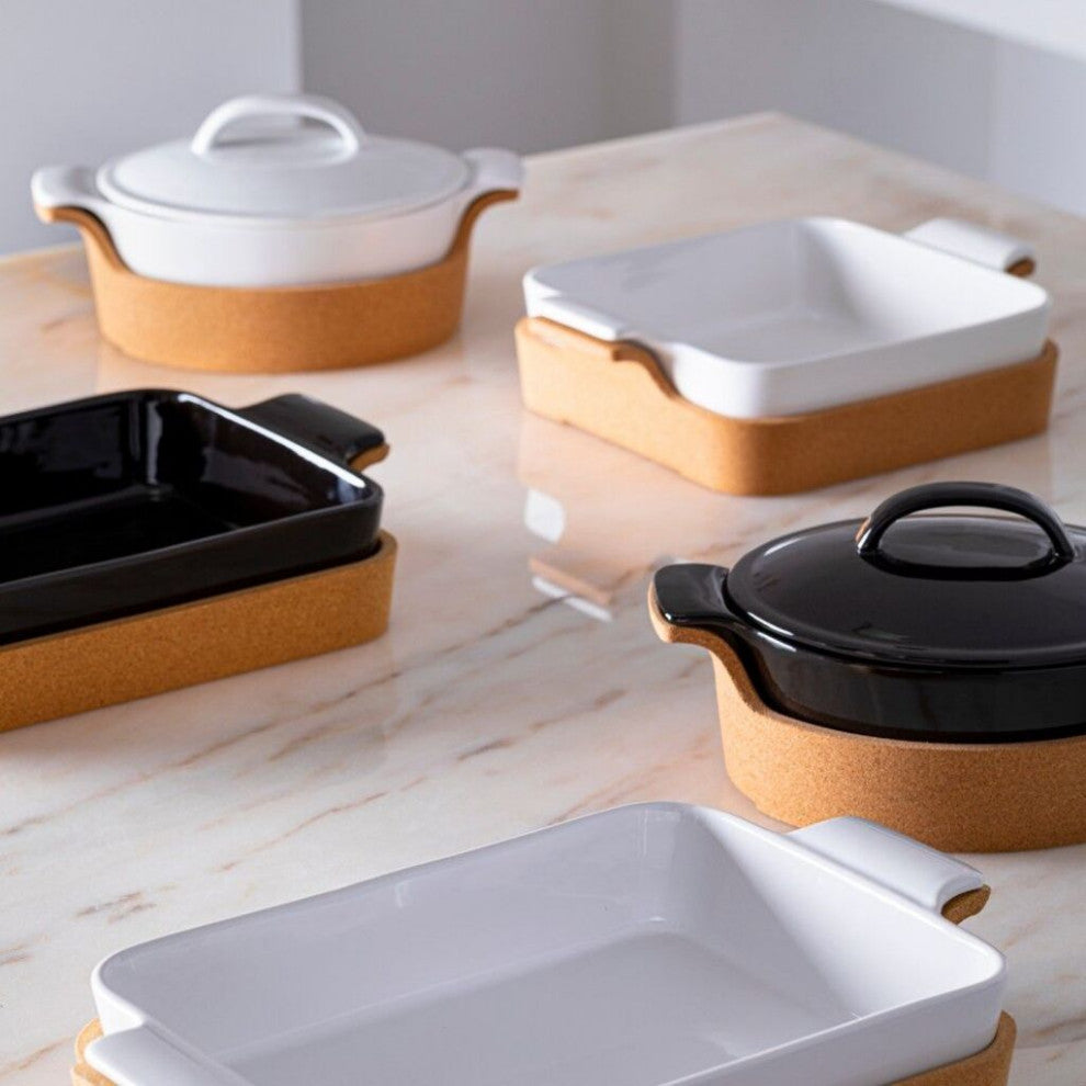 Casafina Ensemble Square Baker with Cork Tray