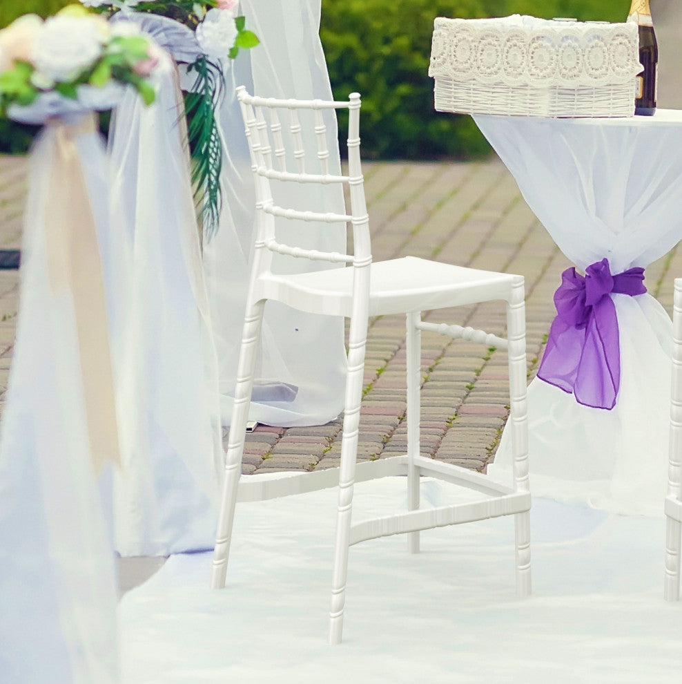 Compamia Elle Chiavari Counter Stools, Set of 2, White