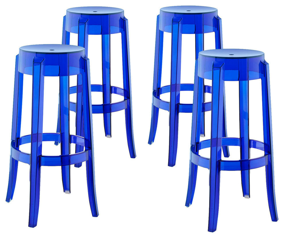 Modern Blue Casper Bar Stool Set of 4