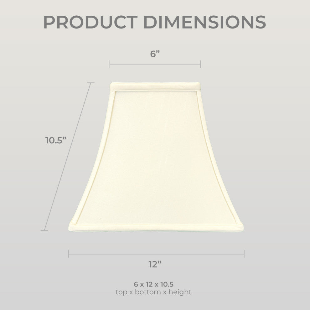 Royal Designs Square Bell Lamp Shade, Eggshell, 6x12x10.5, Set of 2