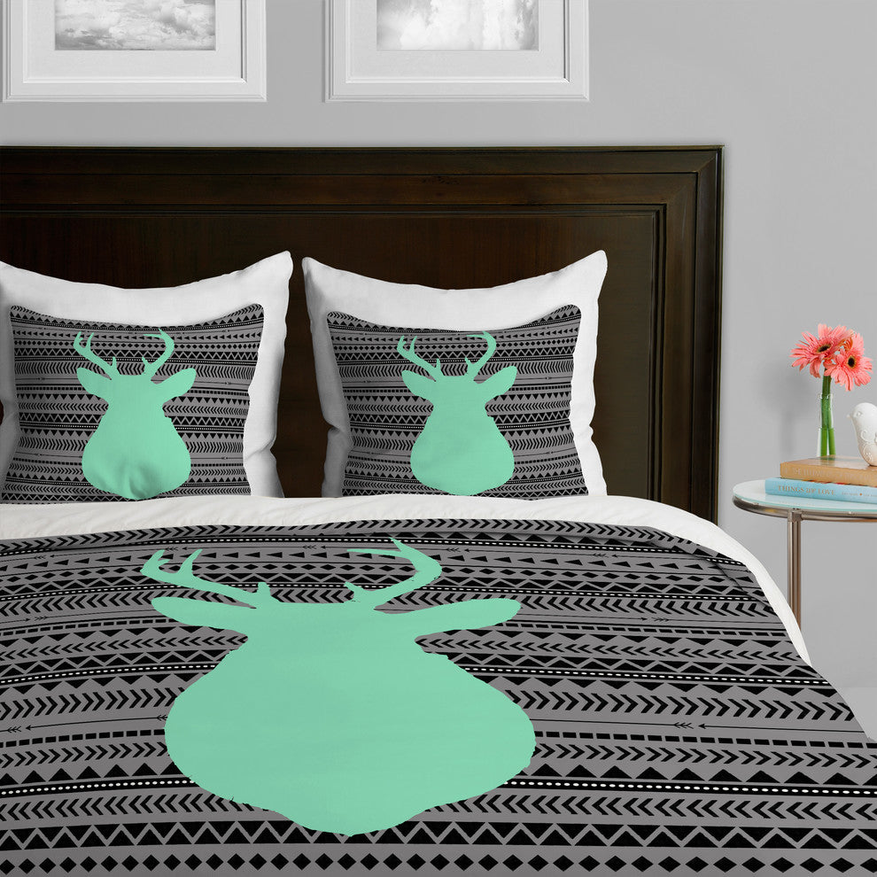 Deny Designs Allyson Johnson Deer And Aztec Duvet Cover, Lightweight