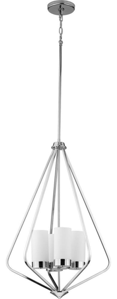 Elevate 4-Light Polished Chrome Etched Glass Modern Pendant Hanging Light