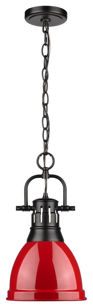 Golden Lighting 3602-S-BLK Duncan 1 Light 9"W Mini Pendant - Black / Matte