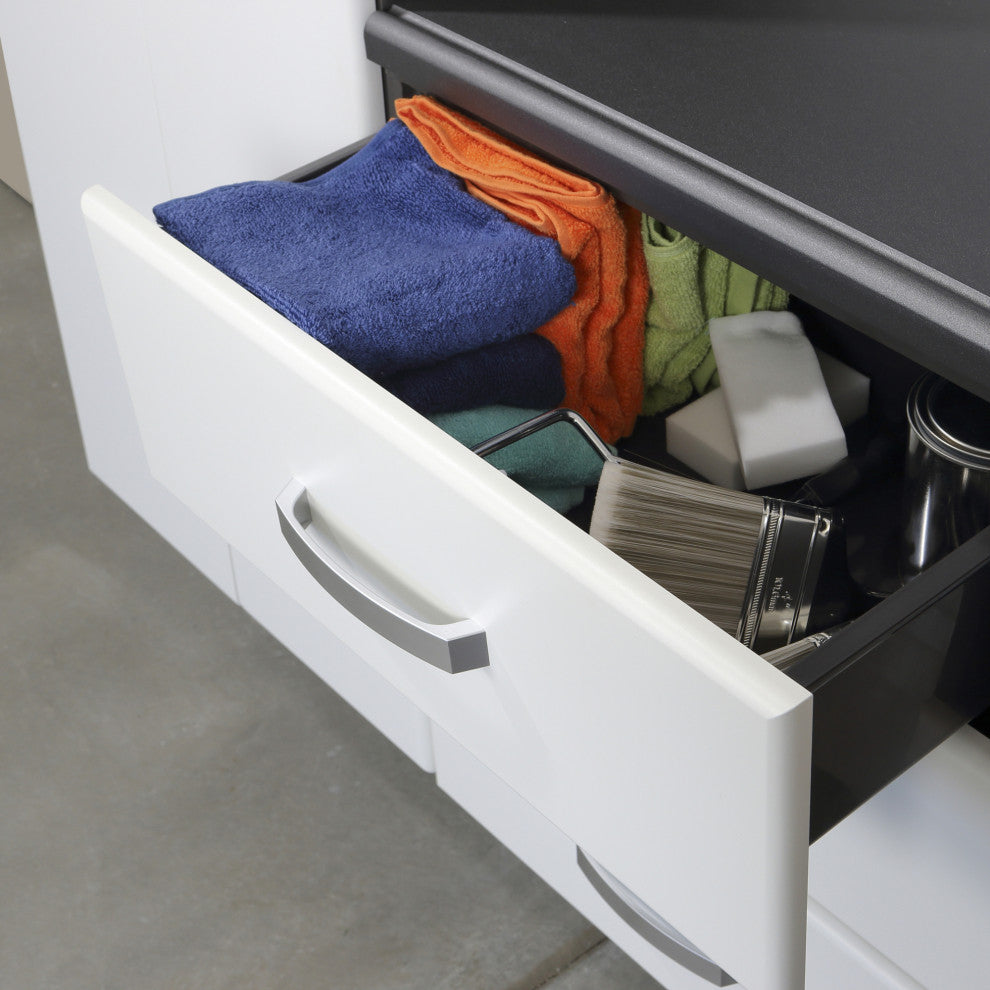 6-Piece Deluxe Cabinet Set Professional Organization System, White