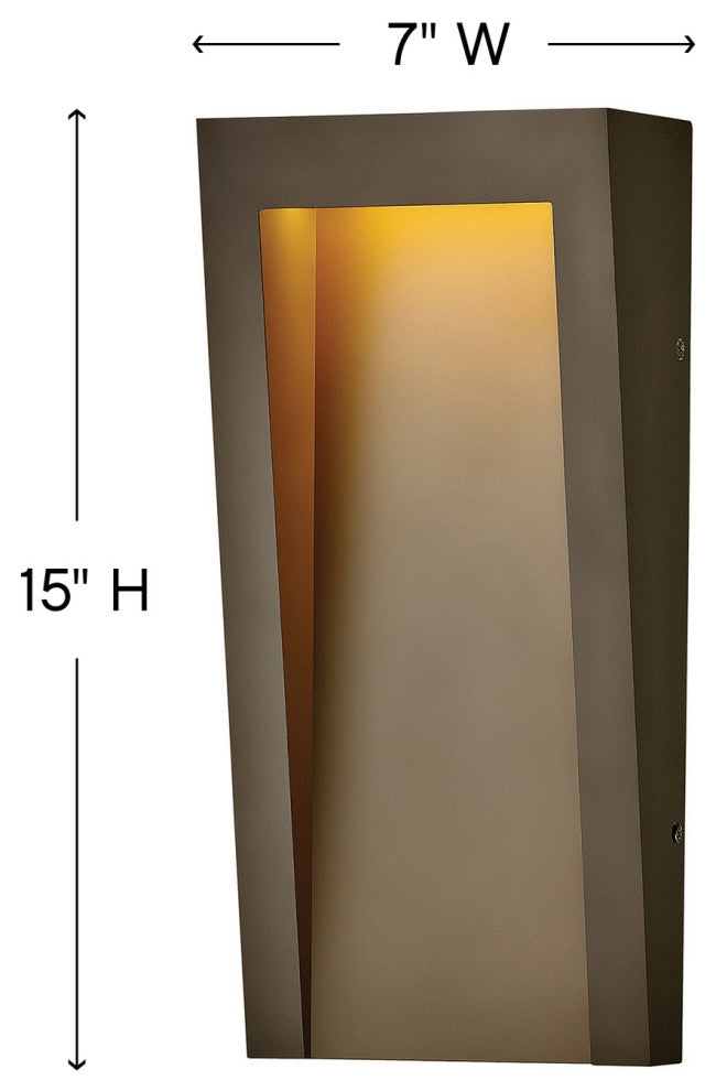 Hinkley Taper Medium Wall Mount Lantern, Textured Oil Rubbed Bronze