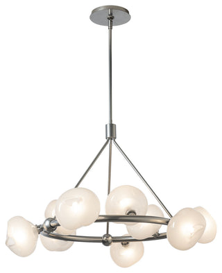 Ume 9-Light Ring Pendant, Sterling, Frosted Glass