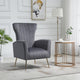 Cela Navy Blue Velvet Upholstered Wingback Chair With Gold legs