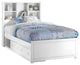 Hillsdale Caspian Twin Bookcase Bed, White, Bookcase Bed With Storage, White