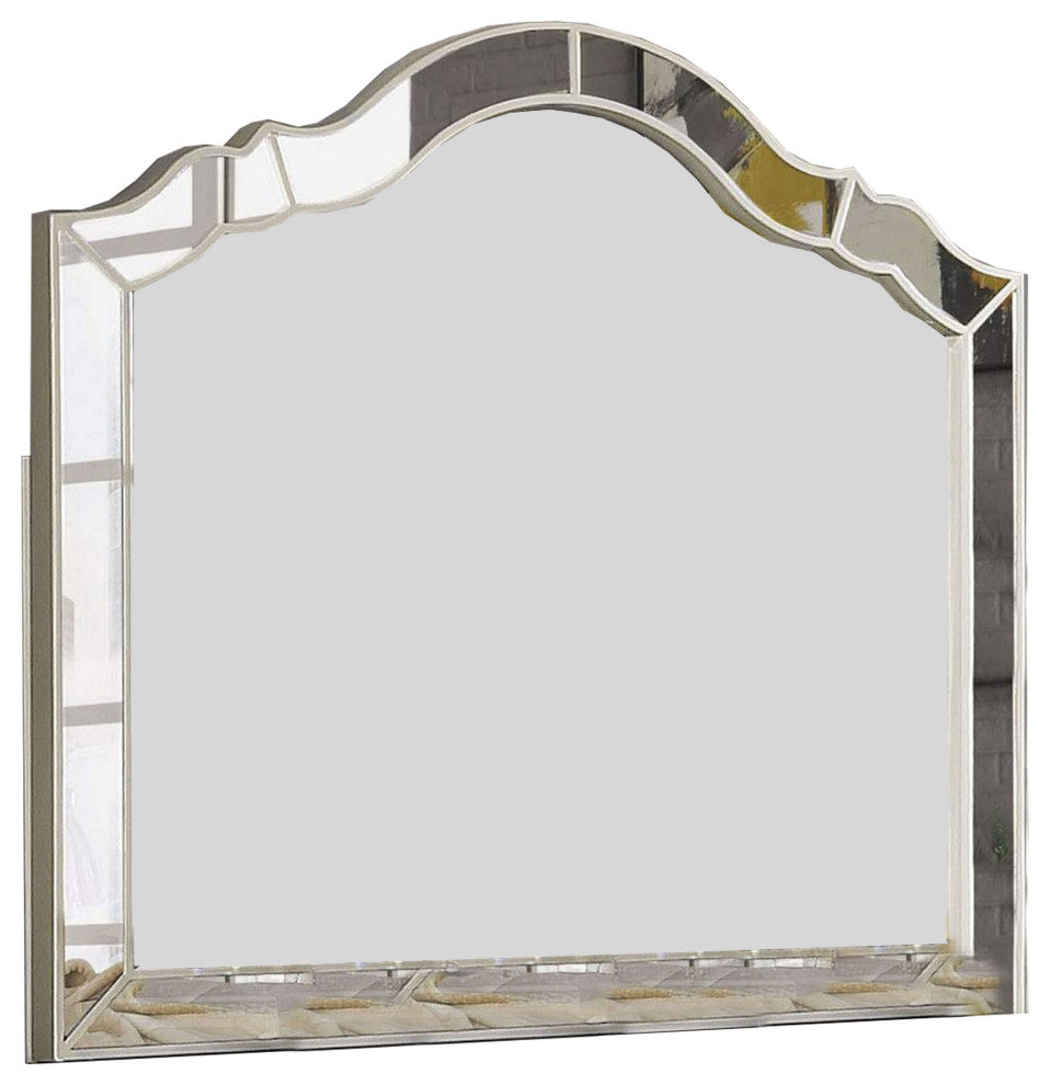 Benzara BM253006 Mirror With Intricately Divided Panels, Silver
