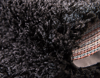 Unique Loom Jet Black Solid Shag 2'x3' Area Rug