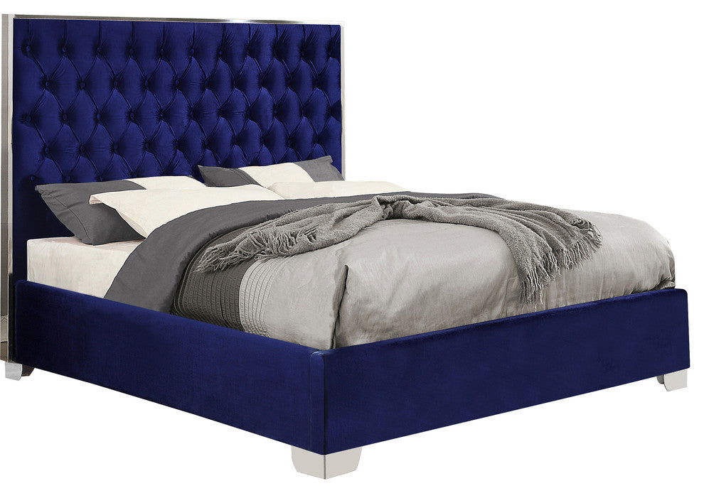Lexi Velvet Bed, Navy, Queen