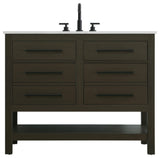 Home Living 42" Single Bathroom Vanity, Mocha Brown