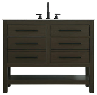Home Living 42" Single Bathroom Vanity, Mocha Brown