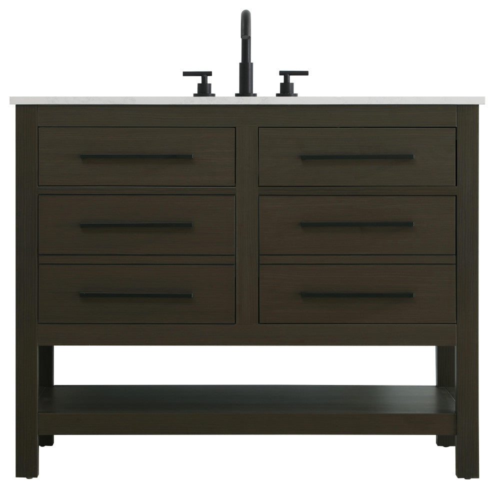 Home Living 42" Single Bathroom Vanity, Mocha Brown
