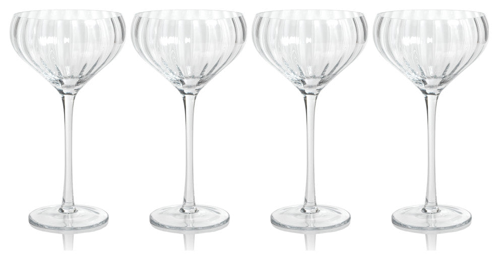 Malden Optic Cocktail Glasses, Set of 4, Clear