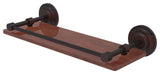 Que New 16" Solid Wood Shelf with Gallery Rail, Venetian Bronze