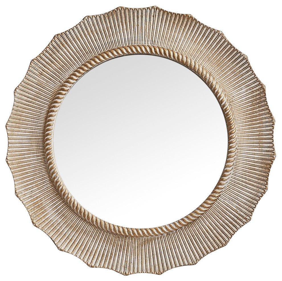 30 in. W x 30 in. H Round Farmhouse Framed Wall Bathroom Vanity Mirror